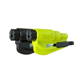 resqme The Original Emergency Keychain Car Escape Tool, 2-in-1 Seatbelt Cutter and Window Breaker, Made in USA, Pack of 2, Yellow, Black - Compact Emergency Hammer