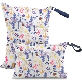 2 Bolsa Impermeable para Ropa Mojada,Bolsas Húmedas Secas para Pañales de Tela,Bolsa Organizador,Natacion Reutilizables y Lavables,para Ropa Sucia, Viajes