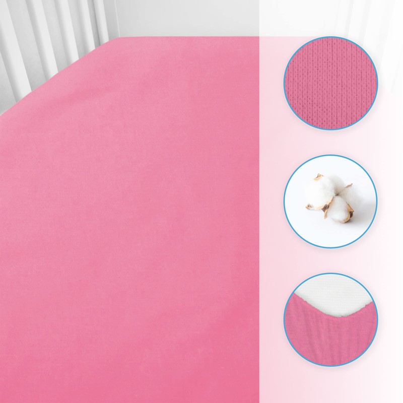 2X Jersey 100% Cotton Fitted Sheet for 120 x 60