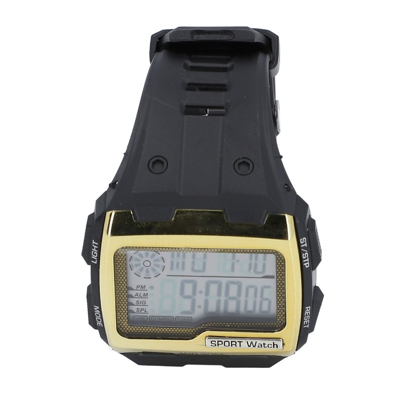 Digital Sport Watch Large Display LED Alarm Clock Shockproof 12/24