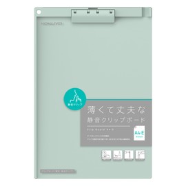 Kokuyo Clipboard, A4 Vertical, Thin, Silent Clip, Short Sides, Green Yoha US78G