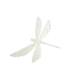Gisela Graham Christmas Decoration 17cm - White Glitter Dragonfly
