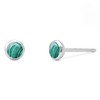 Boma Jewelry Sterling Silver Mini Green Malachite Circle Inlay Stud