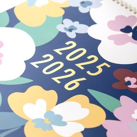 Busy B Family Wall Calendar - 17 Month Aug '25 - Dec '26 - Floral Design – Family Wall Planner with 5 Schedules, Notes, Mini Calendars, Stickers & 17 Monthly Storage Pockets - 30.5 x 30.5cm