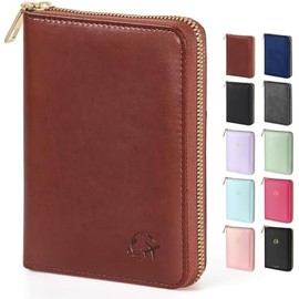 Forvencer Funda Para Pasaporte Con Cierre De Cremallera Seguro, Cartera Premium Para Pasaporte De Viaje, Elegante Tarjetero Con Bloqueo Rfid, Accesorios De Viaje Impermeables Para Hombre.