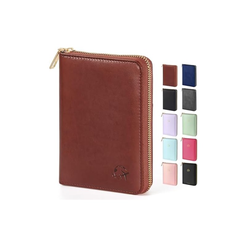Forvencer Funda Para Pasaporte Con Cierre De Cremallera Seguro, Cartera