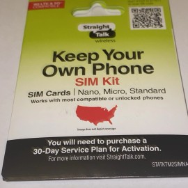 Straight Talk Nano Micro Standard Sim Card For  Verizon Byop Kit Straight Talk