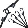 MARRTEUM 12-Inch Bungee Cords with Hooks Black Elastic Rope Straps