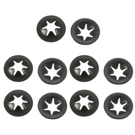 sourcing map Press Lock Washer Locking Clips Internal Tooth Washers M4 x 12 mm 65Mn Black Pack of 10