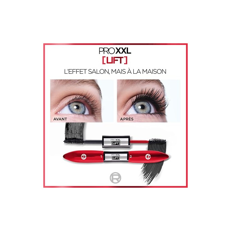 L'Oréal Paris Mascara for Lifted Eyelashes, 2-Step Mascara for Salon