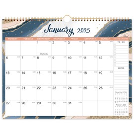 Calendar 2025 - Wall Calendar 2025 uk, 12 months Calendar, Twin-Wire Binding, Hanging Hook, Jan. 2025 - Dec.2025, Six Different Patterns, 37.6 x 29 cm