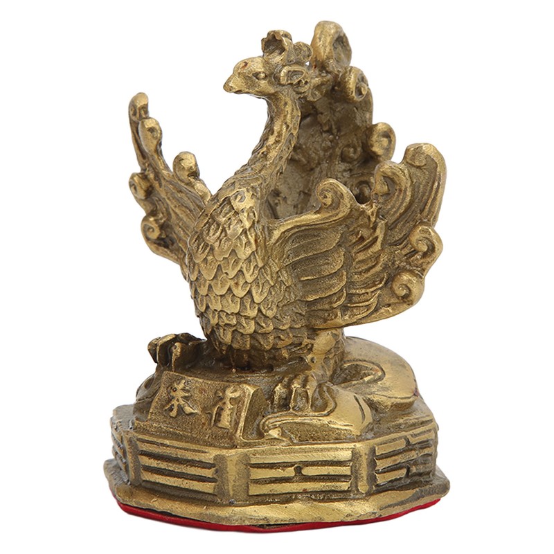 Brass Phoenix Statue High Hardness Good Gloss Phoenix Decorative Figurines