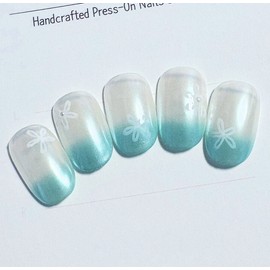[Ar] Mint pearl handmade nail tip drawing nail art specialist / [아르] 민트진주펄 수제네일팁 드로잉네일아트 전문