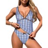 ZAFUL - Traje de baño tankini para mujer, cuello en