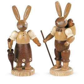 Easter bunny, female, height 11 cm / 4 inch, original Erzgebirge by Mueller Seiffen