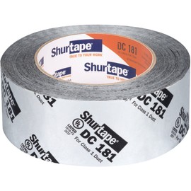Shurtape DC 181 HVAC Grade Flex Cloth Duct Tape, 110m Length x 48mm Width, Metalized with Black Print (Pack of 1)