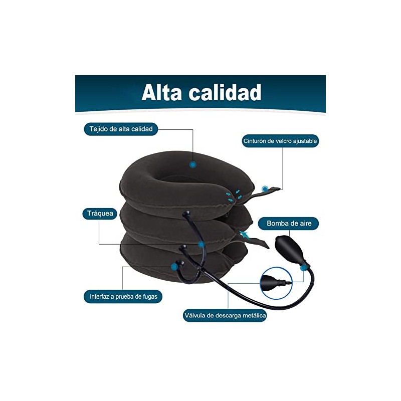 Dispositivo de Tracción Cervical,Collarín Inflable Ajustable Relajar Cuello