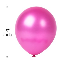 Hot Pink Balloons - Metallic Latex Balloons, 5 Inch, Pack of 50 for Birthday, Engagement, Wedding Parties