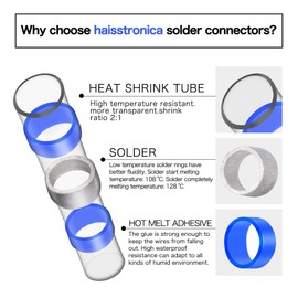 Haisstronica 400PCS White Solder Seal Wire Connectors,Waterproof Wire Connectors, Insulate Heat Shrink Butt Connectors for Watercraft,Electrical,Electronics 26-24