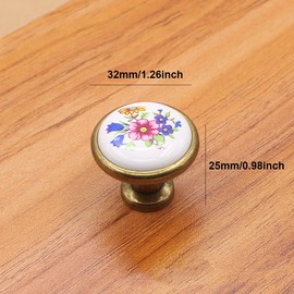 SagaSave 18PCS DIY Vintage Antique Ceramic Door Knob Drawer Pull Handle Cabinet Cupboard Wardrobe Door Pull for Kitchen Cupboards, Dressers, Wardrobes, Cabinets