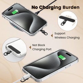 OUTXE Phone Tether Tab Rotatable 360°, 4 Pack Phone Lanyard Patch for Phone Strap Compatible iPhone & Other Cell Phone (Black)