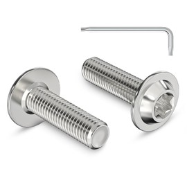 Pack of 20 M6 x 20 mm Rounded Head Screws with Flange Torx Drive Stainless Steel A2 Screws with Torx Key