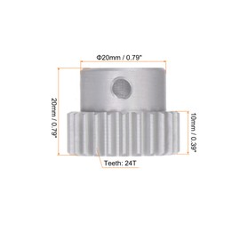 sourcing map Step Spur Gear 12mm Bore Gear 24T Mod 1 Aluminum Alloy Motor Gear for RC Car Replacement Parts Accessories Electric Grinder Gearbox Reduction Gear Reducer