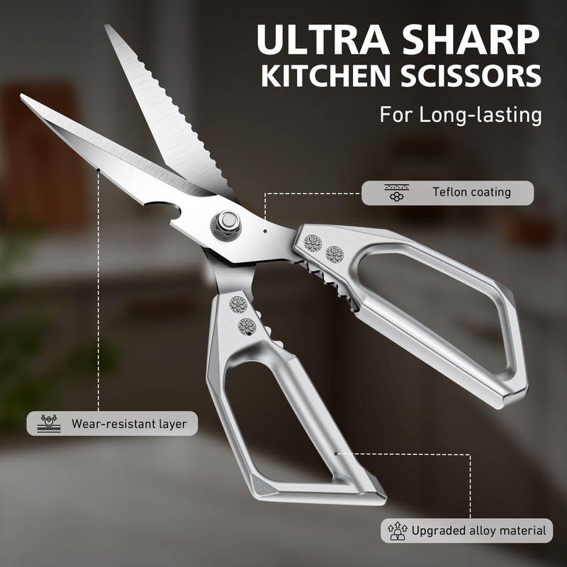 BALUCA Heavy Duty Kitchen Scissors All Purpose - Professional Stainless