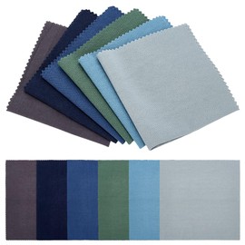 FREEBLOSS Sashiko Fabric Squares 100% Natural Cotton Linen Fabric for Quilting Accessories, Patchwork, Sewing, Home Decor, Pack of 12, 9.8 x 9.8 Inches