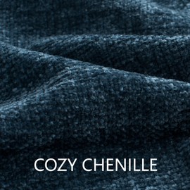 LONG CREATE Chenille Throw Blanket for Couch 50"X 60", Soft Cozy Throws with Fringe Tassel for Bed Sofa Chair Cover, Lightweight Knitted Decorative Boho Blankets for Living Room, Navy Blue