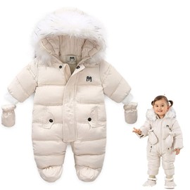 UVIPC Baby Winter Snowsuit Toddler Winter Suit Outwear Hooded Snow Outfit Footie Snow Suit for 3-24M