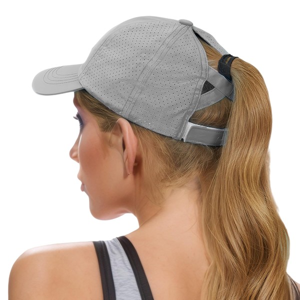 Women Ponytail Baseball Cap - Summer Running Hats Adjustable Sun