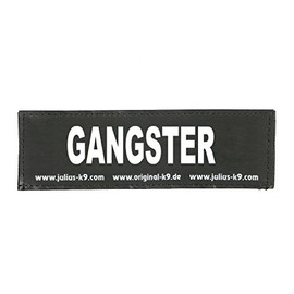 Interchangeable Patches, 1 pair, GANGSTER, Size: Large, Black