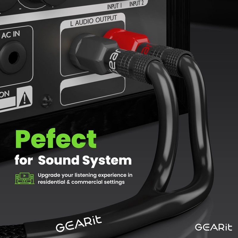 GEARit 10AWG Speaker Cable Wire with Gold-Plated Banana Tip Plugs