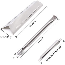 Adviace Grill Replacement Parts for Kenmore 6 Burner 146.23681310 146.47223610 146.23766310 PG-40612SOL Gas Grill Flame Tamer 40800023 Grill Burner 40700125 Crossover Tubes