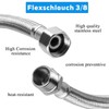 Pack of 4 Flexible Hose 3/8, 304 Stainless Steel Flexible
