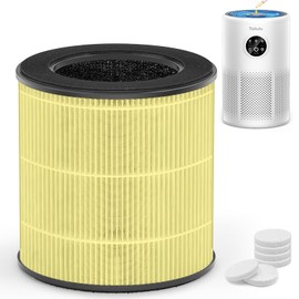Tailulu D10 Replacement Filter,Air Purifier Filter for Tailulu D10 Air Purifier, 3-in-1 H13 Grade True HEPA Replacement Filte(Yellow 1Pack) with Extra 6 Pieces Aroma Pads