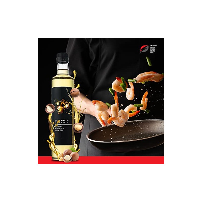Strength Genesis Aceite de nuez de macadamia australiana, aceite de