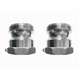 VisHomeYard Camlock Fittings Aluminum Cam and Groove Couplings Type A Cam & Groove Hose Fittings 2" Plug × 2" NPT Female Thread Cam Lock Fitting 2pcs No Camlock Gaskets Needed