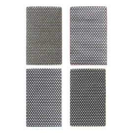 HARFINGTON 4pcs Diamond Sandpaper 60 100 200 400 Grit Electroplated Polishing Paper Hook and Loop Abrasive Paper Sheet for Glass Ceramic Porcelain Sanding Polishing, Grey Yellow Blue Red