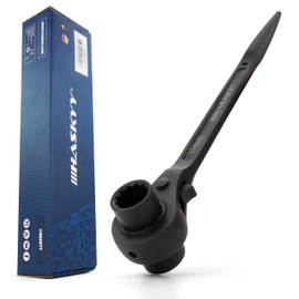 HASKYY Scaffolding Ratchet 17 x 19 mm Ratchet Wrench Scaffolding Ratchet Double Socket Spanner Scaffolding Ratchet Ratchet Right / Left Reversible