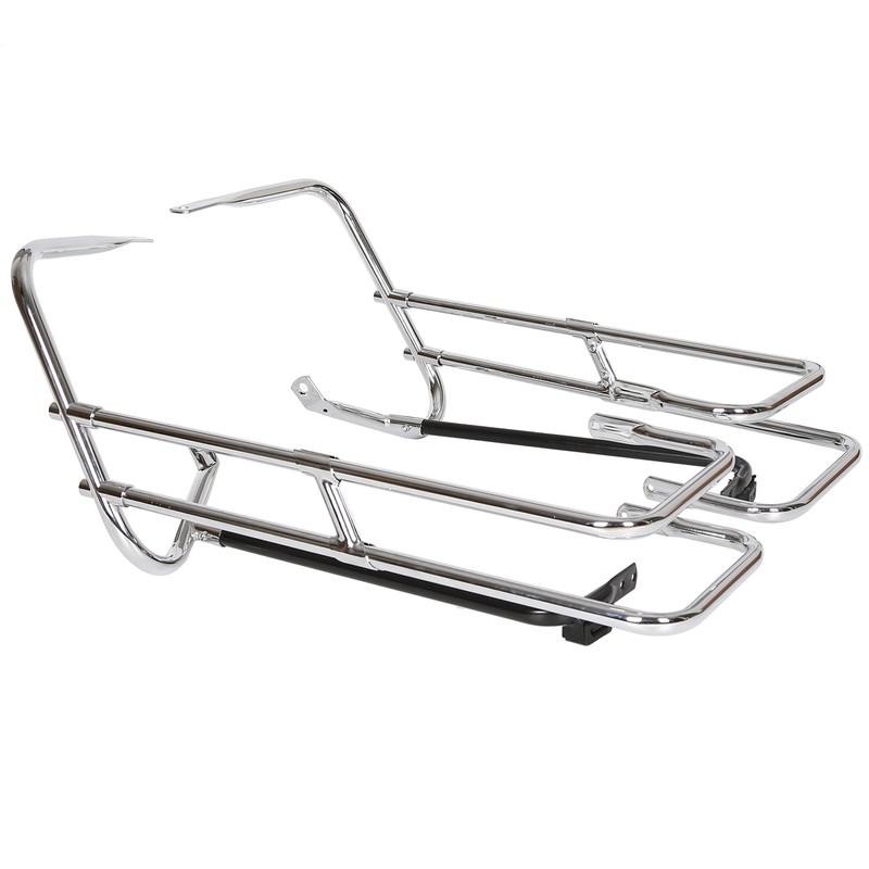 ECOTRIC Chrome Saddle Bag Guard Rail Bracket Compatible with 97-08