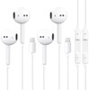 Headphones for iPhone,2 Pack Earbuds Wired Earphones with Built-in Microphone