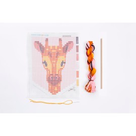 sozo growing up creative Giraffe 3D Wall Art Needlepoint Kit – Beginner Yarn Embroidery Craft for Kids Plastic Canvas Animal Tapestry Project with Display Frame