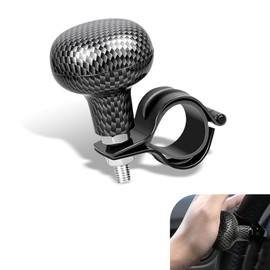 SLIMI Car Steering Wheel Knob, Adjustable Steering Wheel Suicide Spinner, Metal Adjustable Booster Knob Ball, Universal for Most Cars, Golf Carts, Trucks, Boats (Carbon Fiber Black)