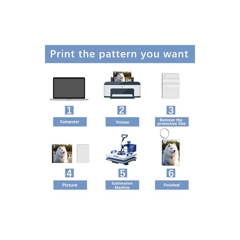 LaiHiulaan 120 Pcs Sublimation Keychain Blanks Rectangle Bulk Products Double
