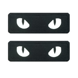 Antrix 2 Pcs Luminous Cat Eyes Funny Patch Hook and Loop Embroidered Fasteners Tactical Military Cat Eyes Combat Sew On Motorcycle Biker Operator Emblem for Travel Outdoor Sport Bags Clothes
