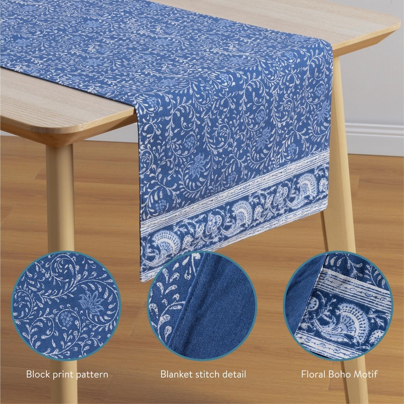 JEMIDI Table Runner Blue 40 x 180 cm - 100%