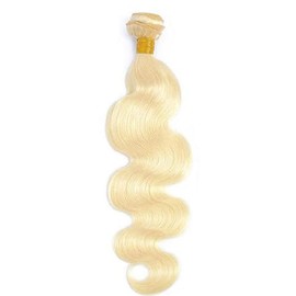 Tuheerst Body Wave Human Hair Bundles #613 Blonde Human Hair Extensions Real Hair Wefts Bundles Single Bundle Double Weft Remy Hair for Woman 14 Inches
