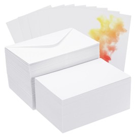 PATIKIL 30 Sets Pure Cotton Watercolor Cards 140lb/300 GSM Postcards Right Corners with Envelopes for Art Painting Creative Thank Notes, 4x6 Inch